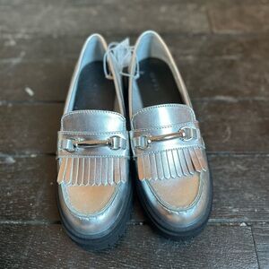 Silver Metallic Loafers